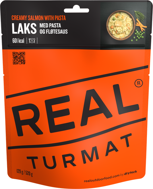 Real Turmat Laks med Pasta og Flødesauce – forside